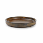 Plat bordje opst. rand Ø13,5xH2cm bruin Escura