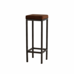 Barkruk steel&wood cognac