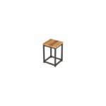 Lage kruk steel&wood oak