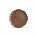 Plat bord 15cm gehamerd copper brass