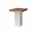 Statafel Natural wood-Easy white 80x80 cm