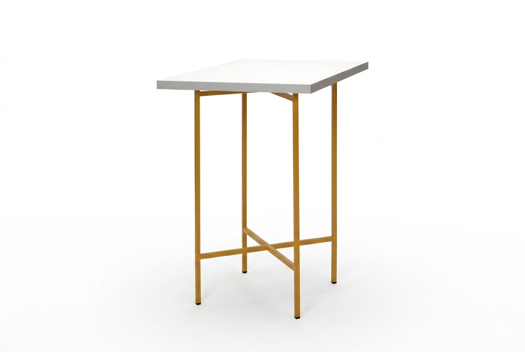 Statafel Easy white-Gold 80x80 cm