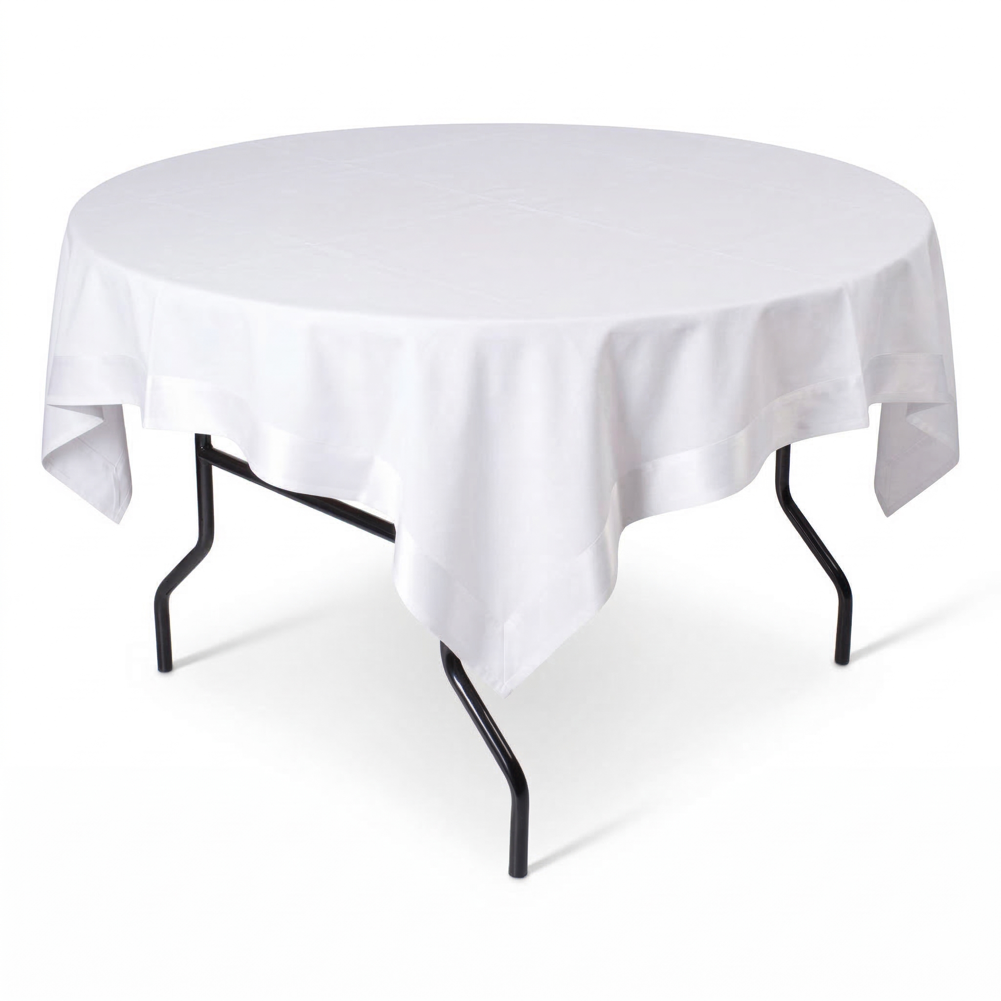 Tafelkleed 160x160 cm wit tafel 120 cm rond - Afbeelding 2