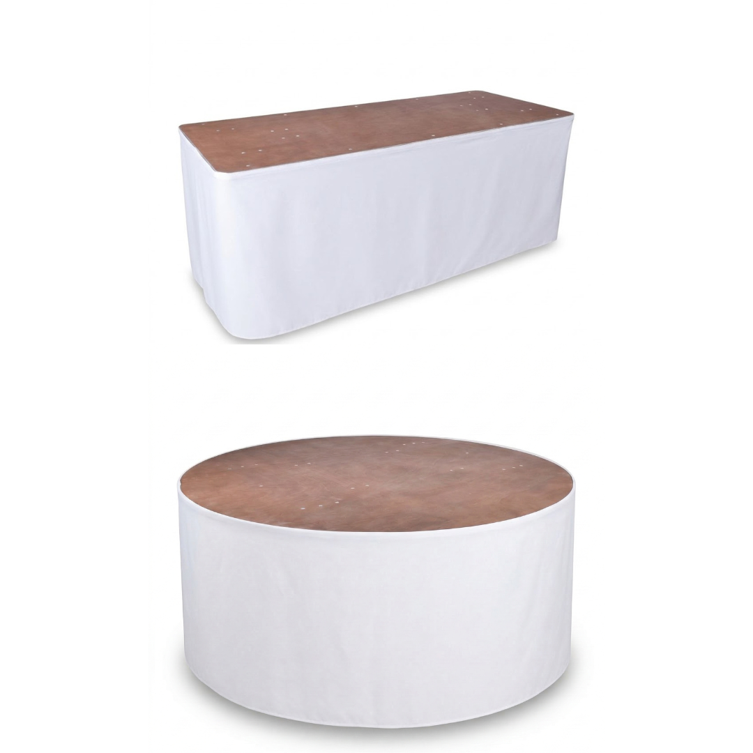 Tafelrok zonder plooi wit 73/580cm