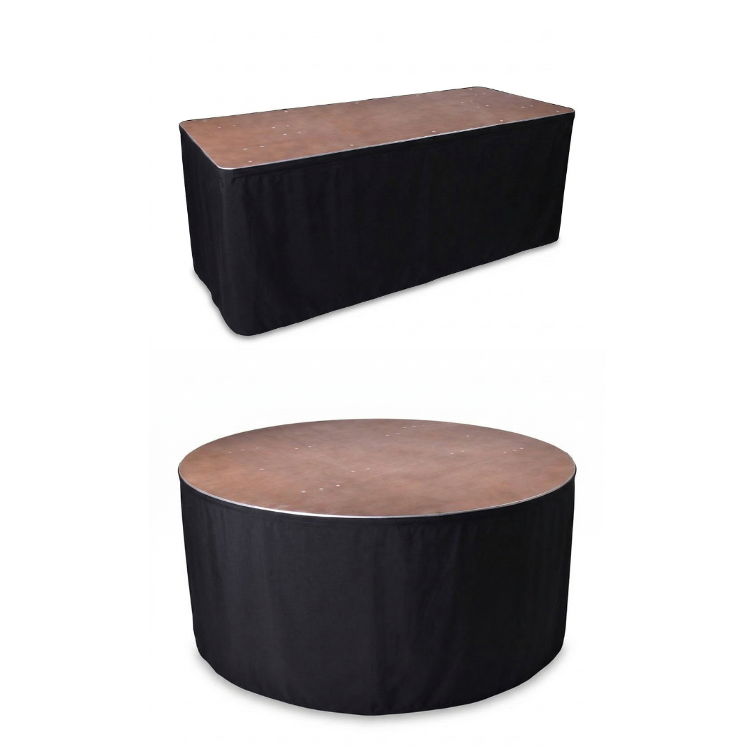 Tafelrok zonder plooi zwart 73/580cm