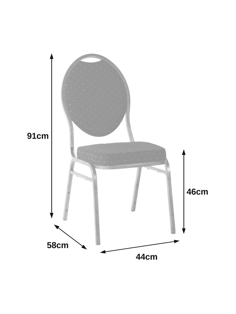 Maattekening Luxe stoel stackchair - Roovers Verhuur